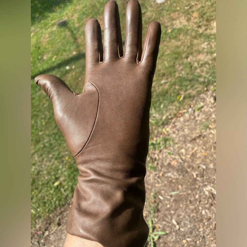 Vintage Cashmere lined leather Gloves small